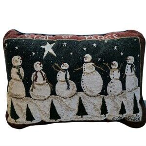 Vintage 90s Riverdale Christmas Holiday Snowman Throw Pillow